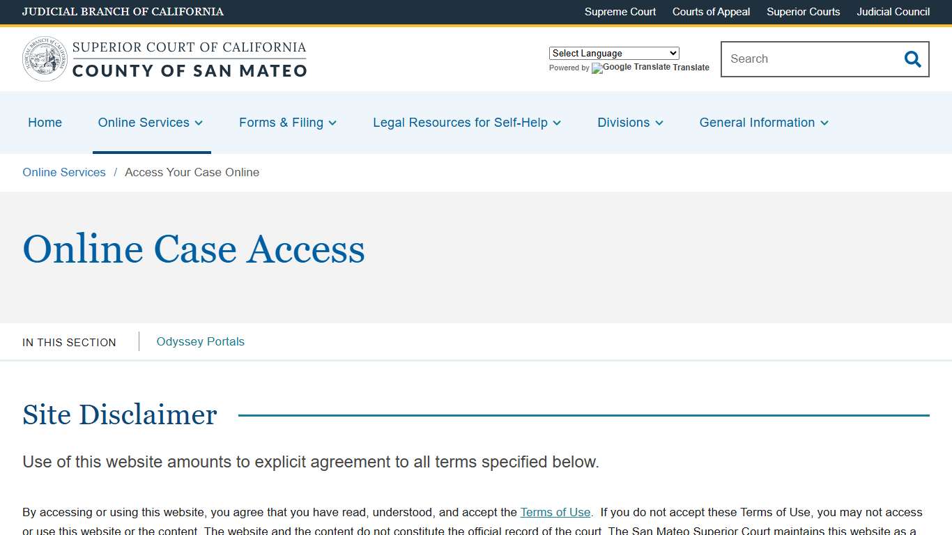 Access Your Case Online | Superior Court of California | County of San Mateo