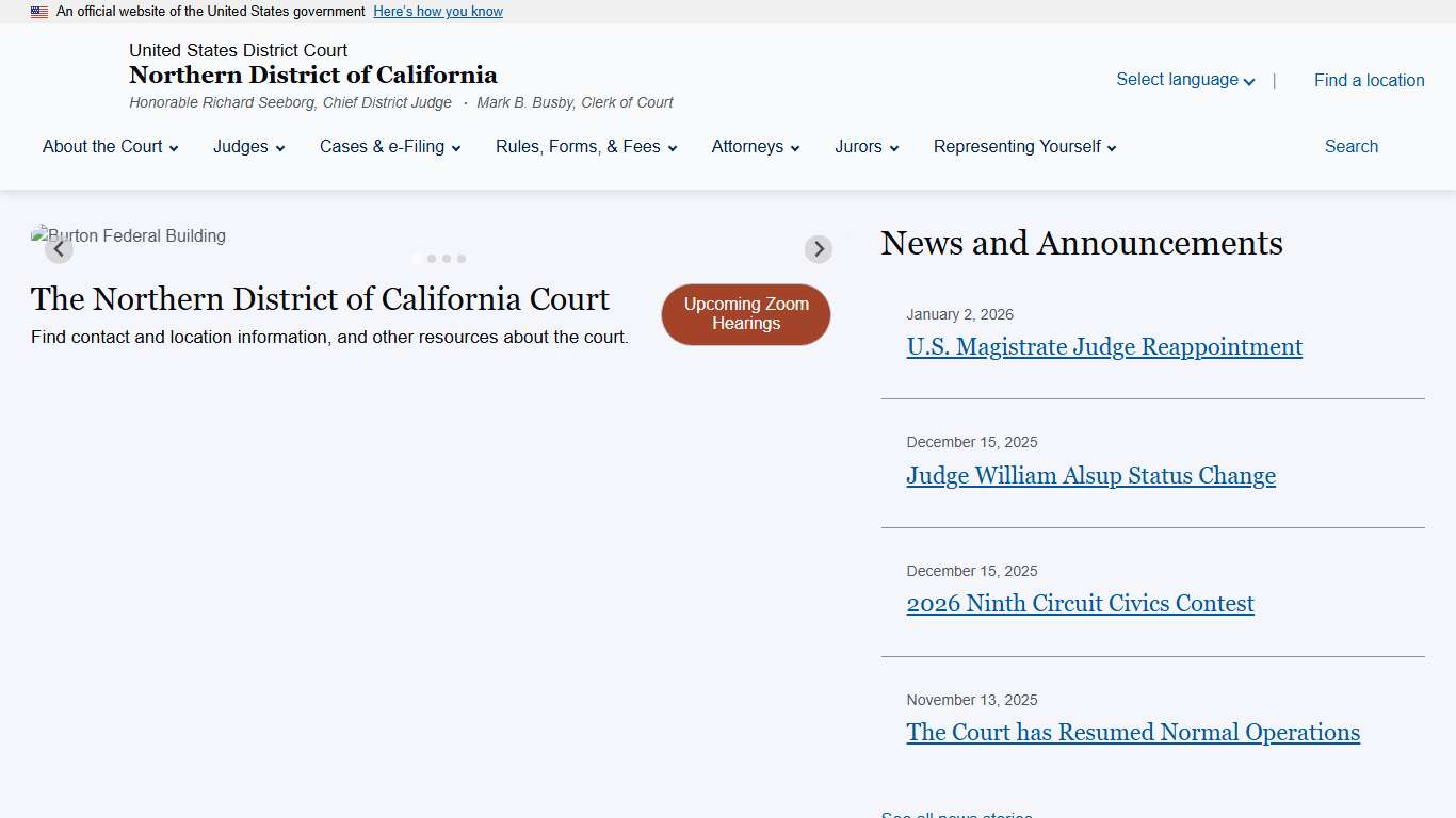 Northern District of California | United States District Court